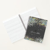 Glitter Girly Custom Name Monogram Notitieboek (Binnen)