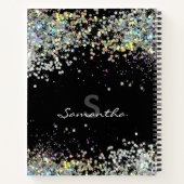 Glitter Girly Custom Name Monogram Notitieboek (Achterkant)