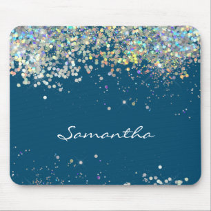Glitter Girly Custom Name Muismat