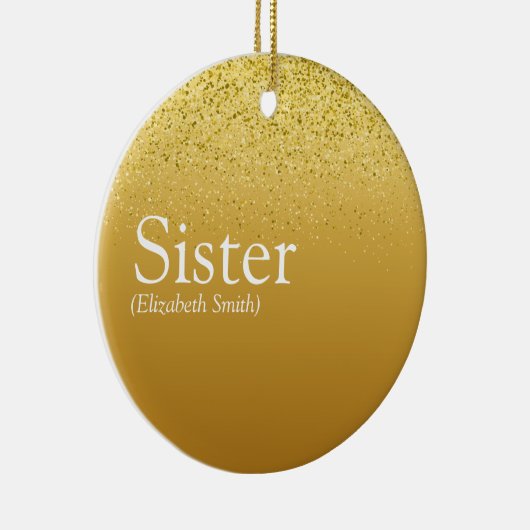 Glitter Girly Glam Fun Cool Sister Definition Keramisch Ornament (Rechts)