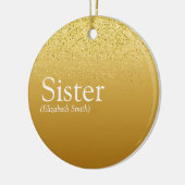 Glitter Girly Glam Fun Cool Sister Definition Keramisch Ornament (Links)