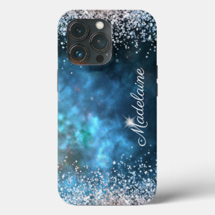 Glitter Girly Modern Sparkle Sweet 16 Navy Blue Case-Mate iPhone Case