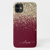 Glitter Girly Monogram Glam Case-Mate iPhone Case (Achterkant)