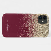 Glitter Girly Monogram Glam Case-Mate iPhone Case (Achterkant (horizontaal))