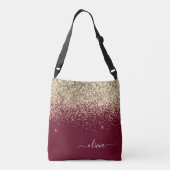 Glitter Girly Monogram Glam Crossbody Tas (Achterkant)