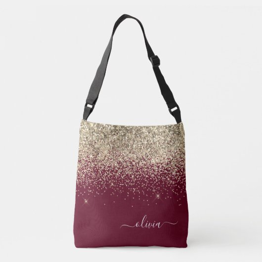 Glitter Girly Monogram Glam Crossbody Tas (Achterkant)