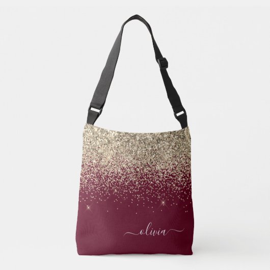 Glitter Girly Monogram Glam Crossbody Tas (Voorkant)