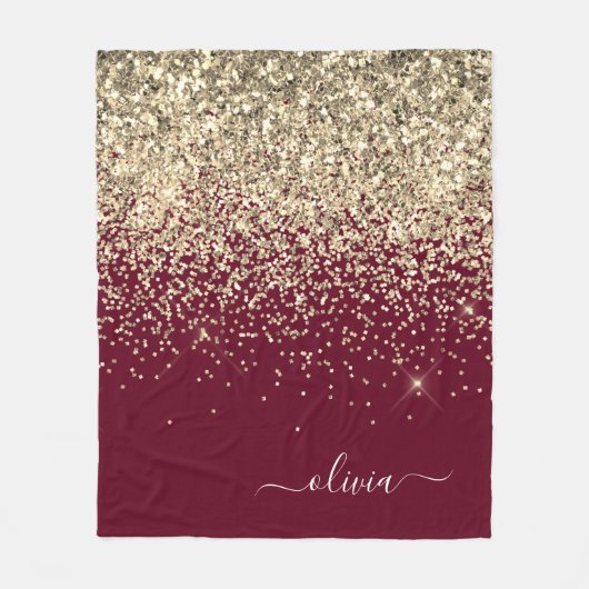 Glitter Girly Monogram Glam Fleece Deken (Voorkant)