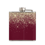 Glitter Girly Monogram Glam Heupfles (Achterkant)