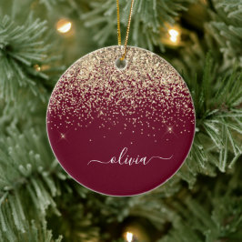 Glitter Girly Monogram Glam Keramisch Ornament