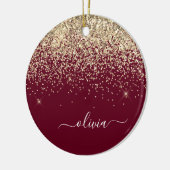 Glitter Girly Monogram Glam Keramisch Ornament (Links)