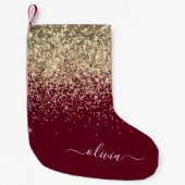 Glitter Girly Monogram Glam Kleine Kerstsok (Voorkant)