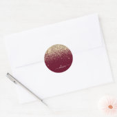 Glitter Girly Monogram Glam Ronde Sticker (Envelop)
