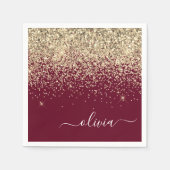 Glitter Girly Monogram Glam Servet (Voorkant)