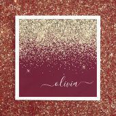 Glitter Girly Monogram Glam Servet