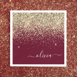 Glitter Girly Monogram Glam Servet