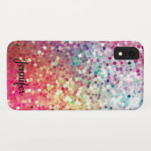 Glitter Girly Rainbow Patterned Phone Custom Name Case-Mate iPhone Case (Achterkant (horizontaal))