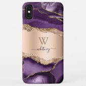 Glitter Girly Roos Gold Paars Stijlvol Case-Mate iPhone Case (Achterkant)