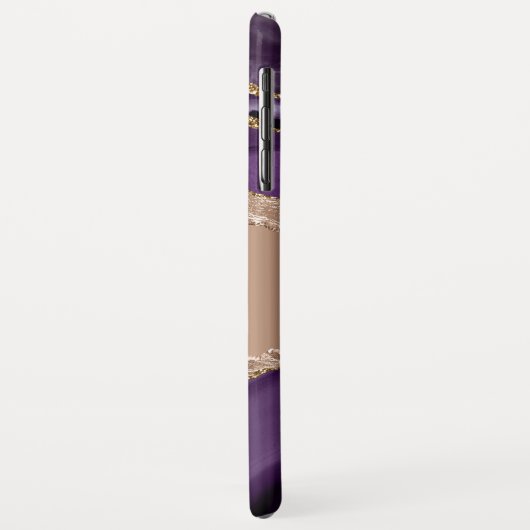 Glitter Girly Roos Gold Paars Stijlvol Case-Mate iPhone Case (Achterkant/links)