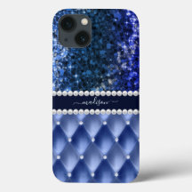 Glitter Girly Sparkle Luxury Navy Blue