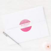 Glitter Girly Sparkly Roos Pink Return-adres Ronde Sticker (Envelop)