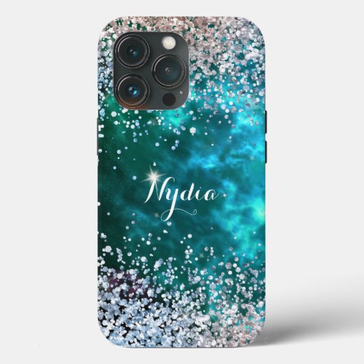 Glitter Girly Sweet 16 Sparkle Blauwgroen Case-Mate iPhone Case (Achterkant)