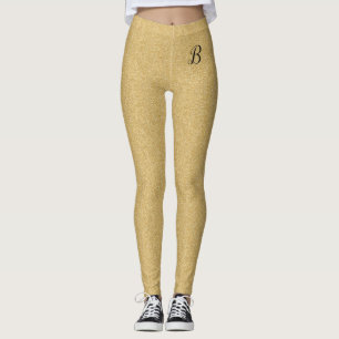 Glitter Girly Trendy Classy Custom Monogram Leggings