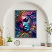 Glitter Girly Vrouw Gezicht Modern Art Poster