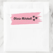 Glitter girly Waterdichte Lange Naam Rechthoekige Sticker (Tas)