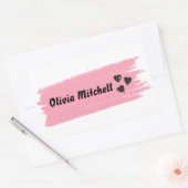 Glitter girly Waterdichte Lange Naam Rechthoekige Sticker (Envelop)