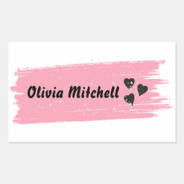 Glitter girly Waterdichte Lange Naam Rechthoekige Sticker