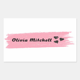 Glitter girly Waterdichte Lange Naam Rechthoekige Sticker