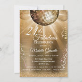 Glitter Glam 21 en Fabulous Gold Disco Ball Kaart (Voorkant)