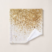 Glitter Glam 2 voor mousserend goud Bad Handdoek (Wasdoekje)
