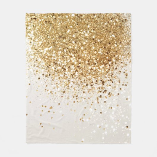 Glitter Glam 2 voor mousserend goud Fleece Deken (Voorkant)