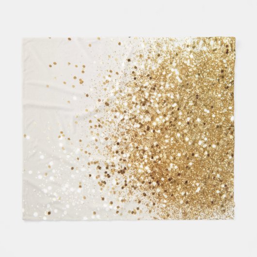 Glitter Glam 2 voor mousserend goud Fleece Deken (Voorkant (Horizontaal))