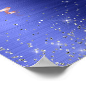 Glitter Glam 50 en Fabulous Blue Disco Ball Poster (Hoek)