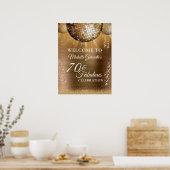 Glitter Glam 70 & Fabulous Gouden Discobal Poster (Keuken)