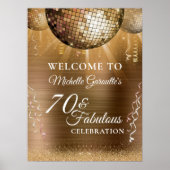 Glitter Glam 70 & Fabulous Gouden Discobal Poster (Voorkant)