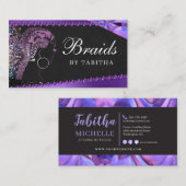 Glitter Glam Abstract Modern Hair Braiding Salon B Visitekaartje (Voorkant / Achterkant)