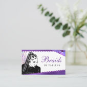 Glitter Glam Abstract Modern Hair Braiding Salon B Visitekaartje (Staand voorkant)