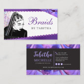 Glitter Glam Abstract Modern Hair Braiding Salon B Visitekaartje (Voorkant / Achterkant)