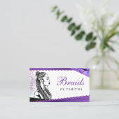 Glitter Glam Abstract Modern Hair Braiding Salon B Visitekaartje (Staand voorkant)