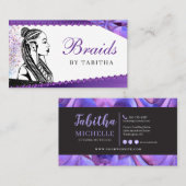 Glitter Glam Abstract Modern Hair Braiding Salon B Visitekaartje (Voorkant / Achterkant)