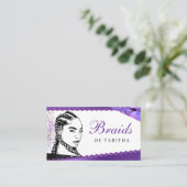 Glitter Glam Abstract Modern Hair Braiding Salon B Visitekaartje (Staand voorkant)