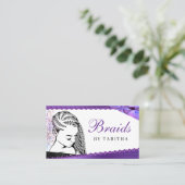 Glitter Glam Abstract Modern Hair Braiding Salon B Visitekaartje (Staand voorkant)