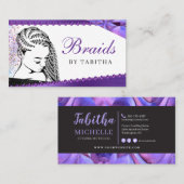 Glitter Glam Abstract Modern Hair Braiding Salon B Visitekaartje (Voorkant / Achterkant)