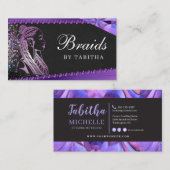 Glitter Glam Abstract Modern Hair Braiding Salon Visitekaartje (Voorkant / Achterkant)