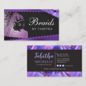 Glitter Glam Abstract Modern Hair Braiding Salon Visitekaartje (Voorkant / Achterkant)