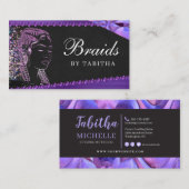 Glitter Glam Abstract Modern Hair Braiding Salon Visitekaartje (Voorkant / Achterkant)